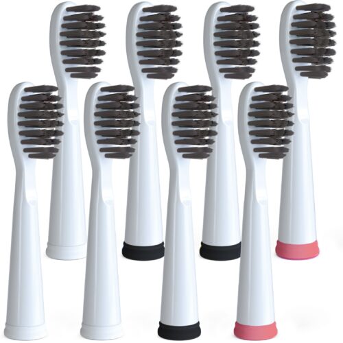 charcoal infused replacement brush heads 8 pack white